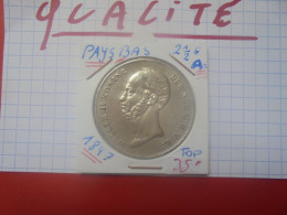 +++QUALITE+++PAYS-BAS 2 1/2 GULDEN 1847 ARGENT (A.5) - 1840-1849: Willem II