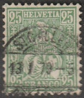 Schweiz: 1868, Mi. Nr. 32, Freimarke: 25 C. Sitzende Helvetia, Wertziffer In Den Ecken.   Gestpl./used - Gebruikt