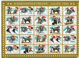 Danemark - 1995- Feuillet De 50  Vignettes Jul - Noel -  Lutins - Jeux -  Neufs** - MNH - Unused Stamps
