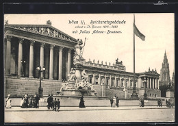 AK Wien, Reichsratsgebäude Mit Pallas Athene-Brunnen  - Autres & Non Classés