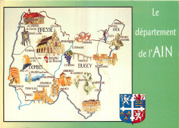 01 - DEPARTEMENT DE L'AIN - CARTE GEOGRAPHIQUE - BLASON - Unclassified