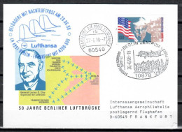 1998 Berlin - Frankfurt     Lufthansa First Flight, Erstflug, Premier Vol ( 1 Card ) - Other (Air)