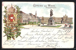 Lithographie Wien, Hofburg, Denkmal Auf Dem Heldenplatz  - Other & Unclassified