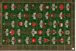 Danemark - 1989- Feuillet De 50  Vignettes Jul - Noel - Decorations -  Neufs** - MNH - Ongebruikt