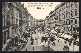 AK Wien, Graben Gegen Den Kohlmarkt, Mit Dreifaltigkeitssäule  - Autres & Non Classés