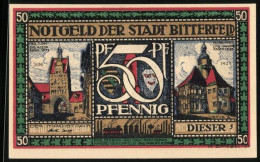Notgeld Bitterfeld 1921, 50 Pfennig, Altes Rathaus Und Hall-Turm  - [11] Local Banknote Issues
