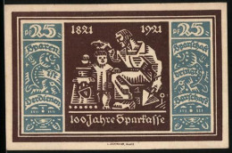 Notgeld Glatz 1921, 25 Pfennig, Arbeiter Mit Sohn  - [11] Emissions Locales