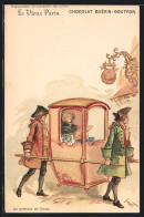 Lithographie Paris, Exposition Universelle De 1900, Le Vieux Paris, Chocolat Guérin - Boutron, Les Porteurs De Chaise  - Tentoonstellingen