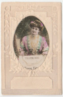 Carte Gaufrée Avec Médaillon Femme - Women