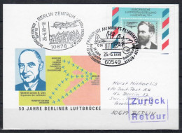 1998 Frankfurt - Berlin    Lufthansa First Flight, Erstflug, Premier Vol ( 1 Card ) - Autres (Air)