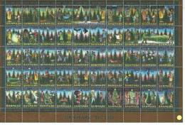 Danemark - 1986- Feuillet De 50  Vignettes Jul - Noel - Scenes - Sapins -  Neufs** - MNH - Unused Stamps