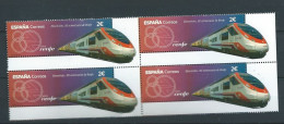 ESPAGNE SPANIEN SPAIN ESPAÑA 2021 80th ANNIVERSARY RAILWAYS RENFE BLOCK 4V MNH ED 5455 MI 5499 YT 5209 SC 4490 SG 5455 - Unused Stamps