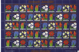 Danemark - 1984- Feuillet De 50  Vignettes Jul - Noel -  Fleurs  -  Neufs** - MNH - Unused Stamps