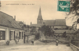 2 Superbes Cpa 37 SAINT-CHRISTOPHE. L'Eglise Et Hôtel De Ville Animation 1912 - Autres & Non Classés