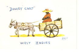 "Donkeys, Different Ascenes" Lot Of Four (4) Old Vintage Postcards - Esel