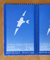 FRANCE 1992 - Bloc 4 TP - Tignes Jeux Paralympiques - Oiseau Ailes Brisées -  Variété Signature FOLON - Ungebraucht