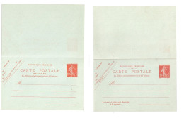 Carte Postale Entier 10c Semeuse Réponse Payée Storch E4 Yv 138-CPRP1 - Cartes Postales Types Et TSC (avant 1995)