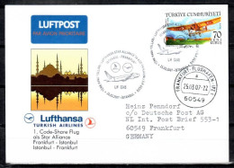 2007 Istanbul - Frankfurt     Lufthansa First Flight, Erstflug, Premier Vol ( 1 Card ) - Sonstige (Luft)