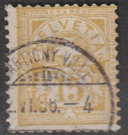 Schweiz: 1885, Mi. Nr. 56 X, Freimarke: 15 C. Kreuz über Wertschild.   Gestpl./used - Usati