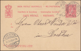 Luxemburg Postkarte P 54 Aus LUXEMBOURG-GARE 17.10.1896 Nach DRESDEN 19.10.96 - Autres & Non Classés