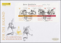 Block 71 Jugend - Wilhelm Busch, Schmuck-FDC Deutschland Exklusiv - Lettres & Documents