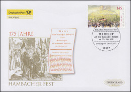 2603 Jubiläum 175 Jahre Hambacher Fest, Schmuck-FDC Deutschland Exklusiv - Covers & Documents
