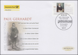 2592 Paul Gerhardt, Schmuck-FDC Deutschland Exklusiv - Briefe U. Dokumente