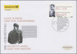2590 Demokraten Stauffenberg Moltke, Schmuck-FDC Deutschland Exklusiv - Covers & Documents