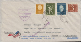 1. KLM-Sonderflug POSTILLION D'AMOUR Amsterdam-Sydney 31.10.1954 Brief 26.10.54 - Poste Aérienne