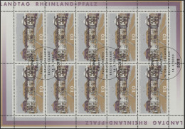 2129 Parlament Rheinland-Pfalz - 10er-Bogen ESSt BONN - 1991-2000