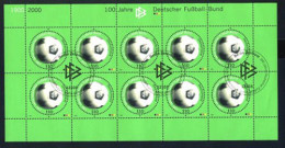 2091 DFB Deutscher Fußballbund - 10er-Bogen ESSt BONN - 1991-2000