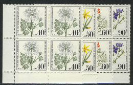 629-632 Wofa Ackerwildkräuter 1980, E-Vbl U.l. Satz ** - Unused Stamps