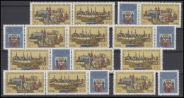 2343-2344 Briefmarkenausstellung Cottbus 1978, 6 ZD + 2 Ezm, Set Postfrisch - Se-Tenant