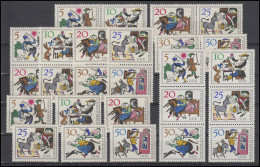 1236-1241 Märchen 1966, 9 Zusammendrucke + 6 Einzelmarken, Set Postfrisch ** - Zusammendrucke