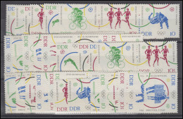 1039-1044 Sommerolympiade, 24 Zusammendrucke + 6 Einzelmarken, Set Postfrisch - Zusammendrucke