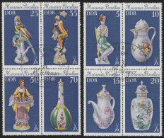 2464-2471 Porzellan 1979, Satz Als 2 Viererblöcke, ESSt Berlin - Used Stamps