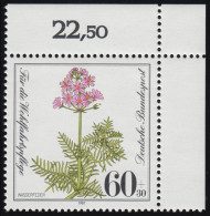 1110 Wohlfahrt Wasserfeder 60+30 Pf ** Ecke O.r. - Unused Stamps