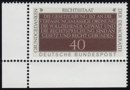 1105 Demokratie 40 Pf Rechtsstaatlichkeit ** Ecke U.l. - Unused Stamps