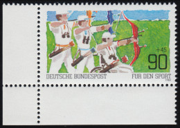 1128 Sporthilfe 90+45 Pf Bogenschießen ** Ecke U.l. - Unused Stamps