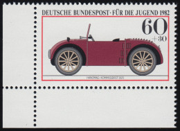 1125 Jugend Kraftfahrzeuge 60+30 Pf ** Ecke U.l. - Unused Stamps