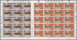 Dänemark-Färöer 184-185 Europaunion CEPT 1989 - Kleinbogen-Satz ** / MNH - Faroe Islands