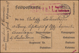 Feldpostkarte GOCH 11.8.1916 Mit Rotem Zensur-O CLEVE P.K. Geprüft/zu Befördern - Occupazione 1914 – 18