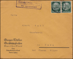 Landpost Großkitzighofen über SCHWABMÜNCHEN 12.10.35 Brief Käsefabrik In Seeg  - Other & Unclassified