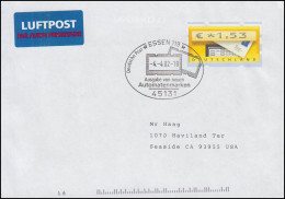 5.1 Briefkasten 1,53 Euro Portogerechte EF Auf Auslands-FDC, ESSt ESSEN 4.4.2002 - Machine Labels [ATM]