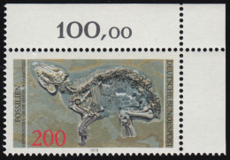 975 Fossilien 200 Pf Urpferdchen ** Ecke O.r. - Unused Stamps