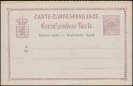 Luxemburg Postkarte P 10 Wappen Im Kreis 5/5 C. Violett, Ungebraucht  - Altri & Non Classificati