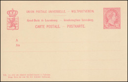 Luxemburg Postkarte P 54 Großherzog Adolf 10 C. Ungebraucht  - Other & Unclassified