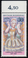 908 Schauspielerinnen 30 Pf Neuber ** Oberrand - Unused Stamps