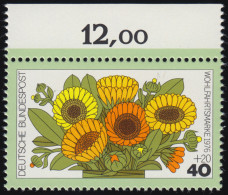 905 Blumen 40+20 Pf Ringelblumen ** Oberrand - Unused Stamps