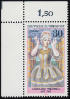 908 Schauspielerinnen 30 Pf Neuber ** Ecke O.l. - Unused Stamps